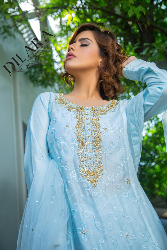 Sky blue Wedding Dress at Rs 8000/piece in Surat | ID: 24297395633